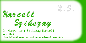 marcell szikszay business card